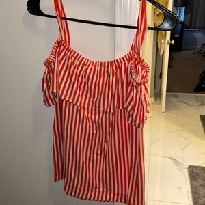 J Crew orange striped sleeveless top